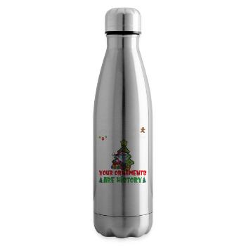 Oh Christmas Tree Your Ornaments Are History - Insulated Water Bottle - silver - Right