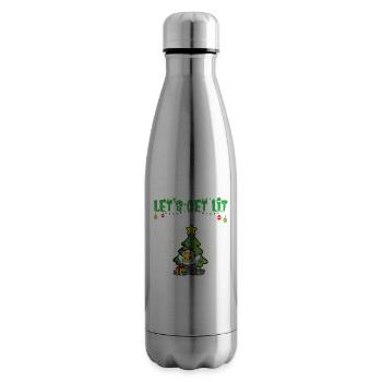 Let's Get Lit Advent Season Christmas Party X-Mas - Insulated Water Bottle - silver - Right