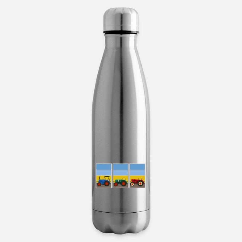 Tracteurs rétro vintage - Bouteille isotherme - argent clair