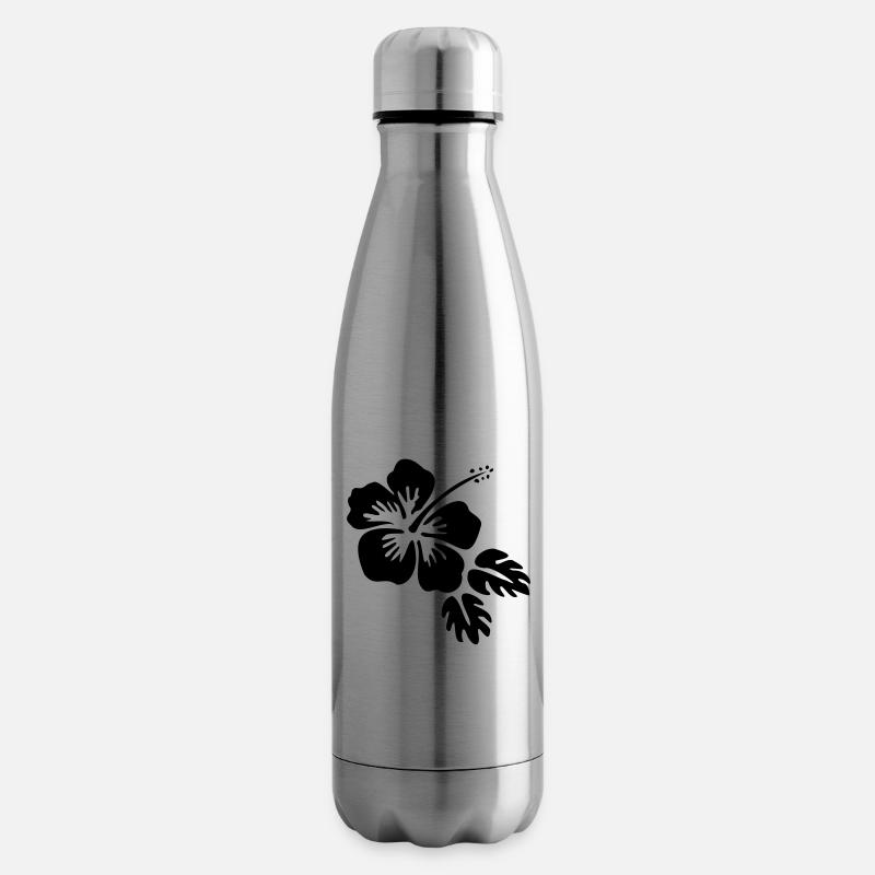 Hibiscus fleur fleur Blossom fleur fleur - Bouteille isotherme - argent clair