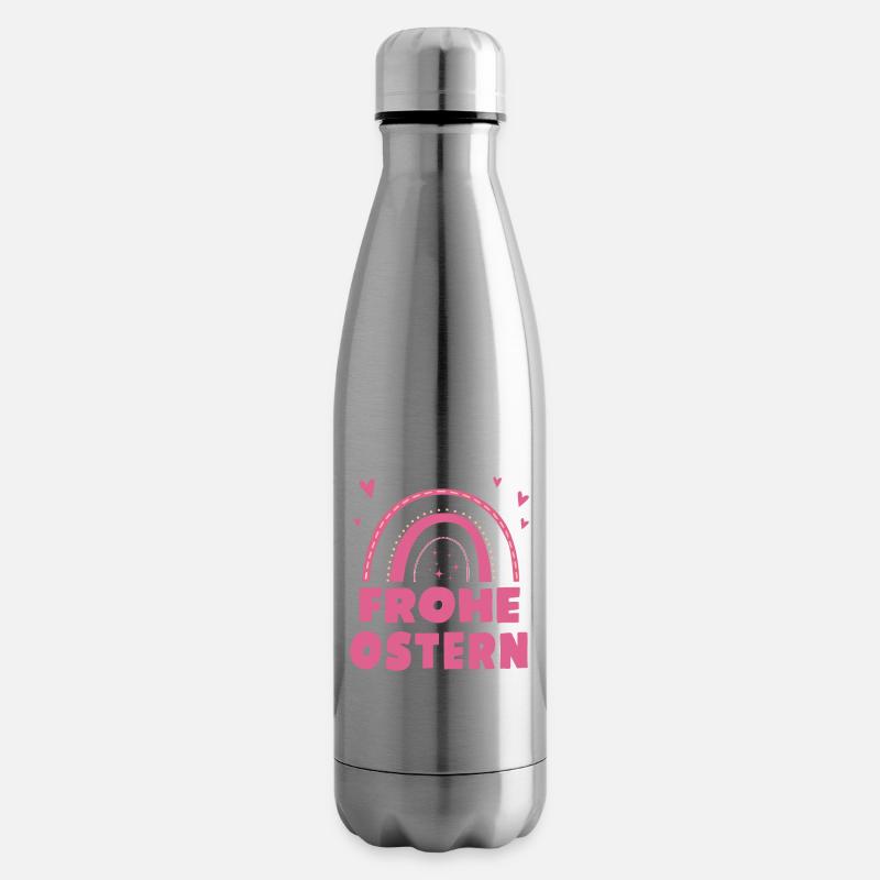 Oster Regenbogen Frohe Ostern - Isolierflasche - Lightsilver