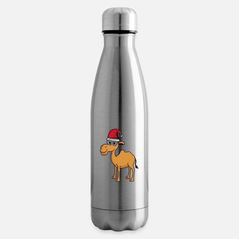 Kamel Comic Weihnachten - Isolierflasche - Lightsilver