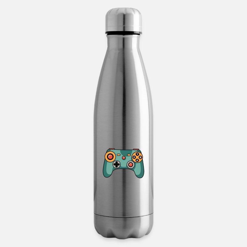Cadeau Humour Console Graphisme Jeux Vidéo - Bouteille isotherme - argent clair