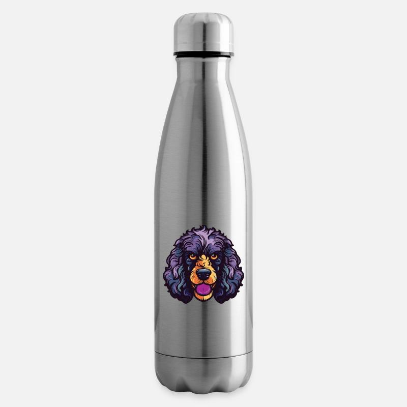 Pudel Hund Kopf - Isolierflasche - Lightsilver