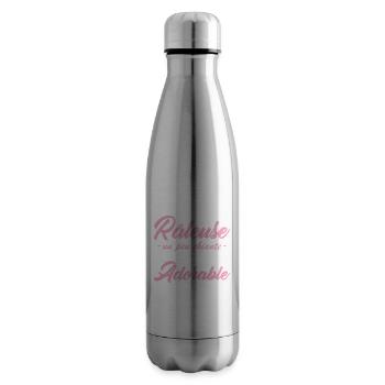 Grumpy but adorable personalized humor gift - Insulated Water Bottle - silver - Right
