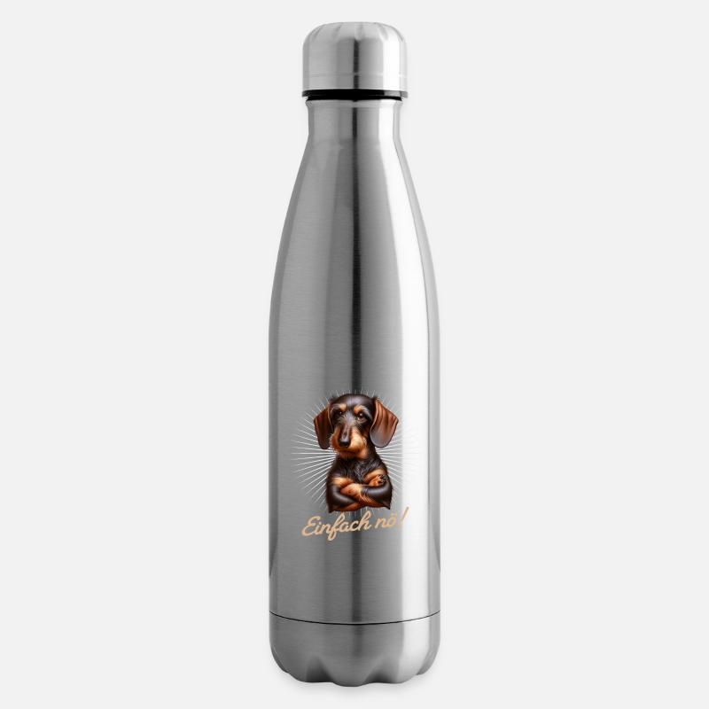 Einfach nö! Nein! - Dackel Teckel - Isolierflasche - Lightsilver