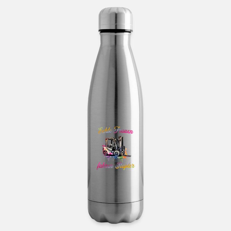Echte Frauen fahren Stapler Staplerfahrerin Spruch - Isolierflasche - Lightsilver