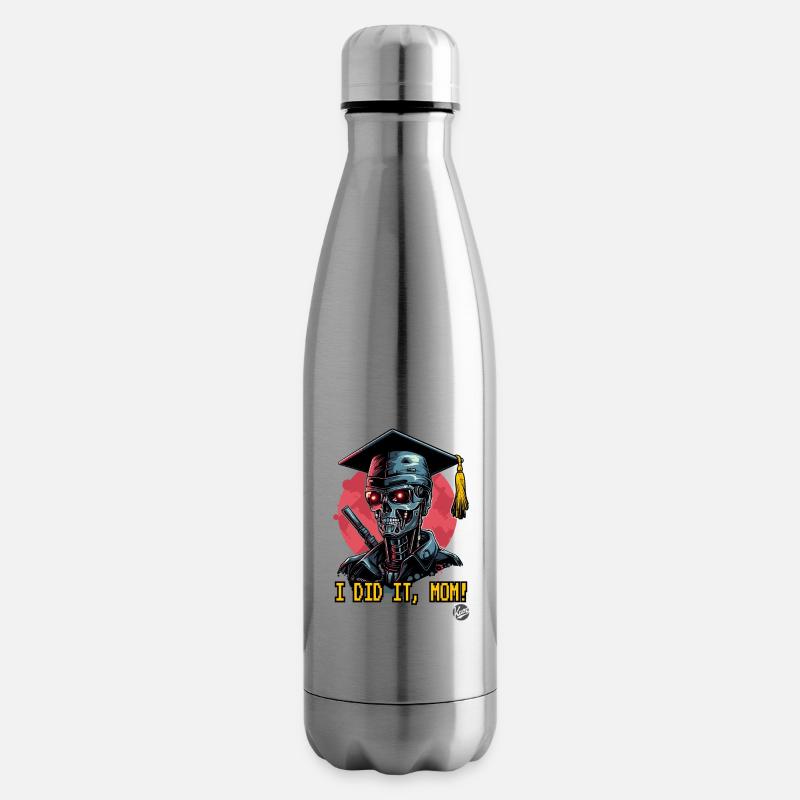 Super-Cyborg: Diplomierter Absolvent, Danke Mama - Isolierflasche - Lightsilver