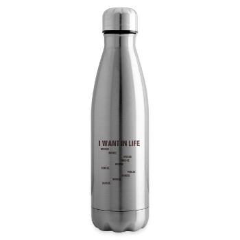 Elk 5 Things I Want In Life Moose - Insulated Water Bottle - silver - Right