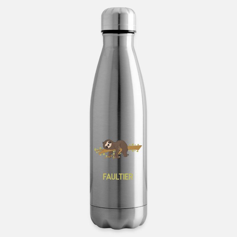 Sloth Faulenzer Süßes Faultier Geschenk - Isolierflasche - Lightsilver