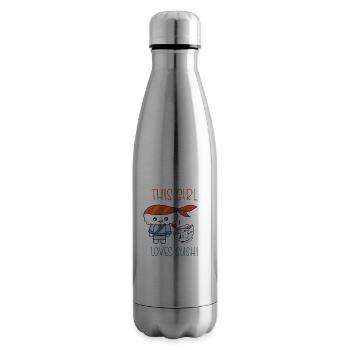 Kawaii Japanisches Essen Salmon Lachs Sushi Rolle - Isolierflasche - Lightsilver - Rechts