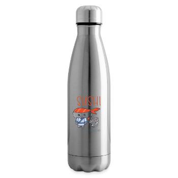 Kawaii Japanisches Essen Salmon Lachs Sushi Rolle - Isolierflasche - Lightsilver - Rechts