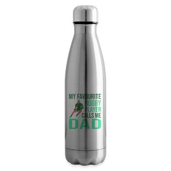 Rugby Player Father's Day Rugby Gift Rugby Coach - Insulated Water Bottle - silver - Right
