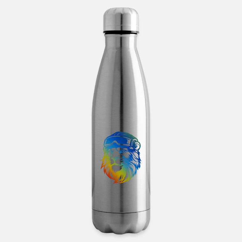 Ski Löwe Snowboarder Bunt - Isolierflasche - Lightsilver