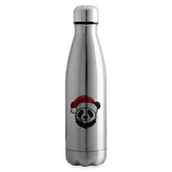 Panda Head Christmas Xmas - Insulated Water Bottle - silver - Right
