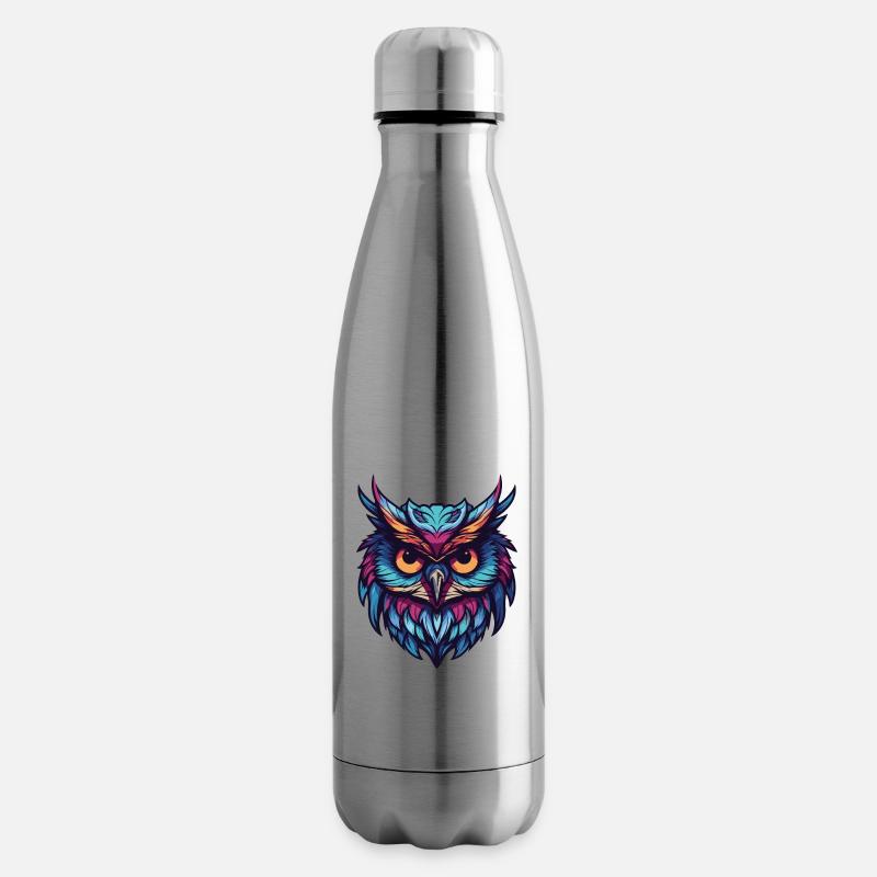 Eule Portrait - Isolierflasche - Lightsilver