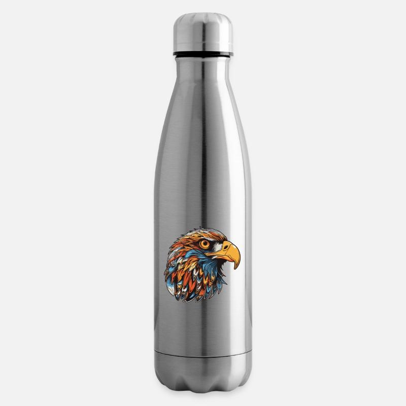 Adler Kopf - Isolierflasche - Lightsilver