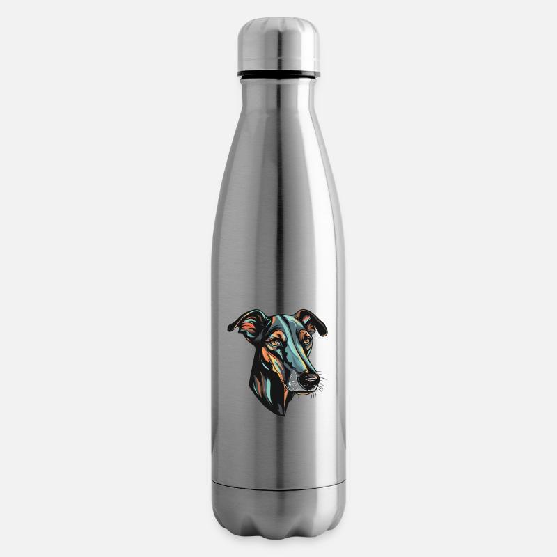 Greyhound Hund Kopf - Isolierflasche - Lightsilver