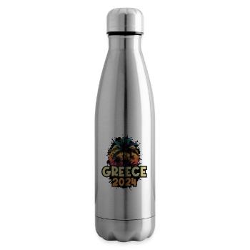 Greece 2024 Urlaub Spruch - Isolierflasche - Lightsilver - Rechts