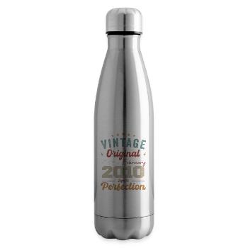 Born in February 2010 vintage 2010 birthday - Insulated Water Bottle - silver - Right