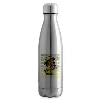Bad weather: Dachshund, Dog owners, Rain, North - Insulated Water Bottle - silver - Right