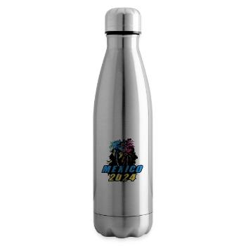 Mexico 2024 Holiday Palm Trees Colorful - Insulated Water Bottle - silver - Right