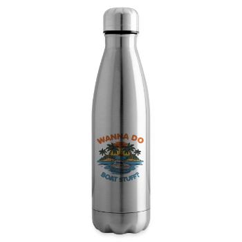 Willst du Boat Stuff machen? Besitzer Kapitän Lustiger Spruch - Isolierflasche - Lightsilver - Rechts