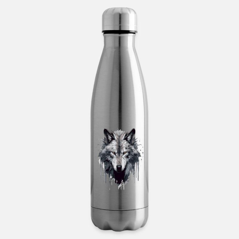 Wolf Wolfsgesicht - Isolierflasche - Lightsilver