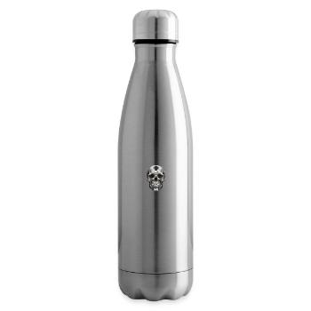Crâne dessiné à la main - Bouteille isotherme - argent clair - Droite