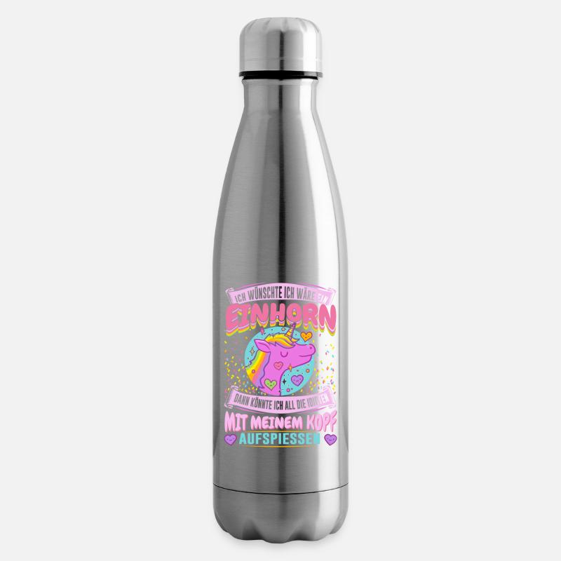 Einhorn - Idioten aufspiessen - Isolierflasche - Lightsilver
