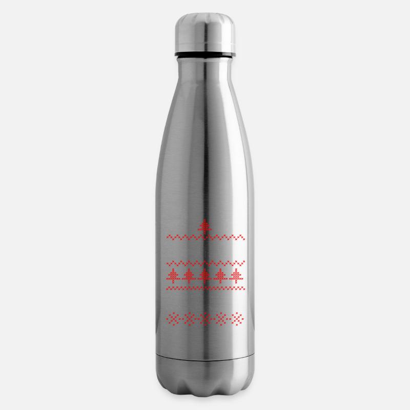 X-mas ugly sweater design for green - Isolierflasche - Lightsilver