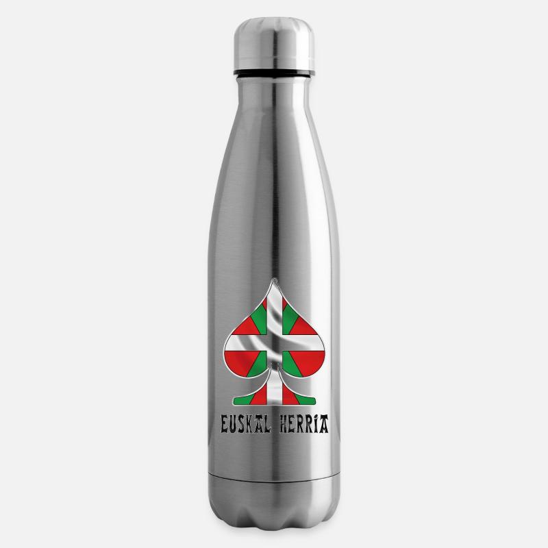 basque poker 2 - Bouteille isotherme - argent clair