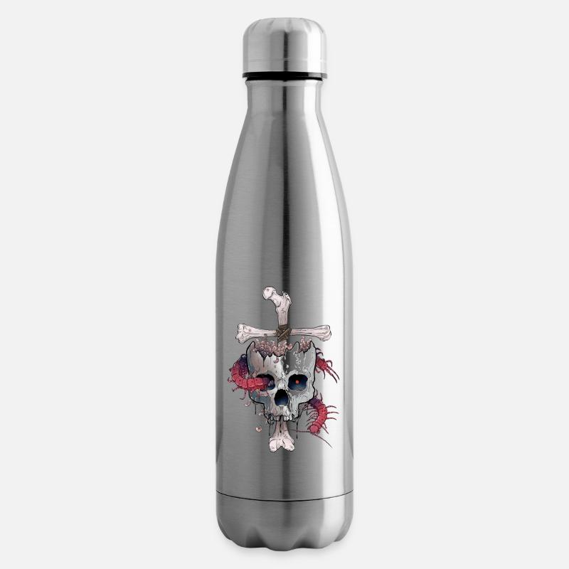 Skullcross Bee Tattoo Design - Isolierflasche - Lightsilver