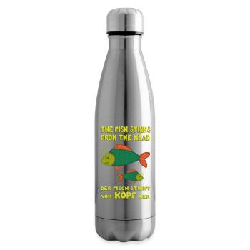 The fish stinks from the head. Fish stinks head - Insulated Water Bottle - silver - Right