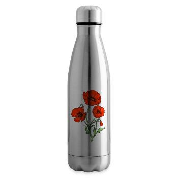 corn poppy - Insulated Water Bottle - silver - Right