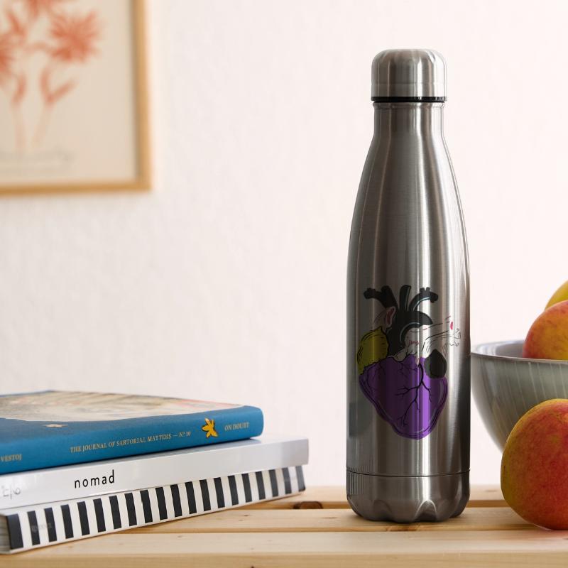 Nonbinary Pride Heart Nonbinary Pride Insulated Water Bottle