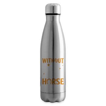 I fly without wings on my horse - barrel - Insulated Water Bottle - silver - Right