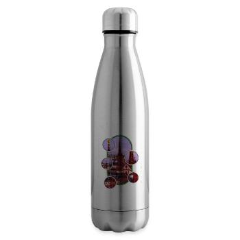 Würzburg Germany City Skyline Home Love - Insulated Water Bottle - silver - Right
