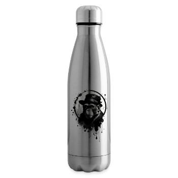 Monkey with hat - Insulated Water Bottle - silver - Right