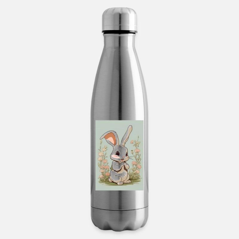 Cartoon Hase II - Isolierflasche - Lightsilver