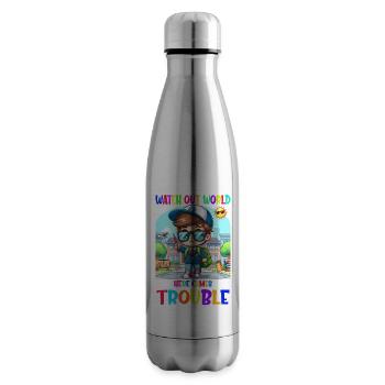 Watch out world - here comes trouble - Isolierflasche - Lightsilver - Rechts