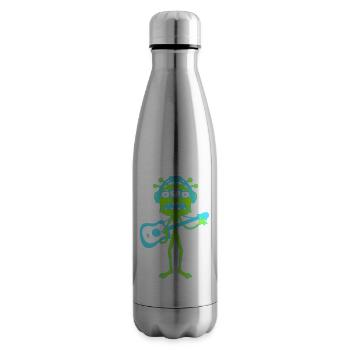 Cool Party Monster Alien Plays Guitar Music - Insulated Water Bottle - silver - Right
