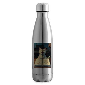 Cute kitten sings - Insulated Water Bottle - silver - Right