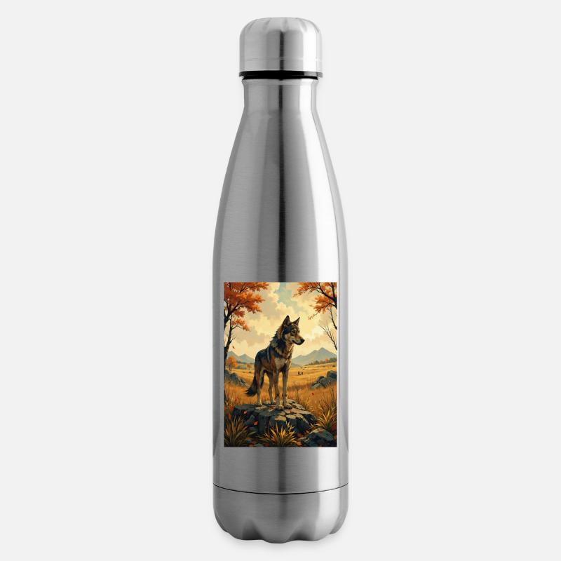 L’image du loup - Bouteille isotherme - argent clair