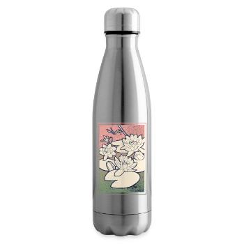 Seerosen Illustration – Ruhe & Natur - Isolierflasche - Lightsilver - Rechts