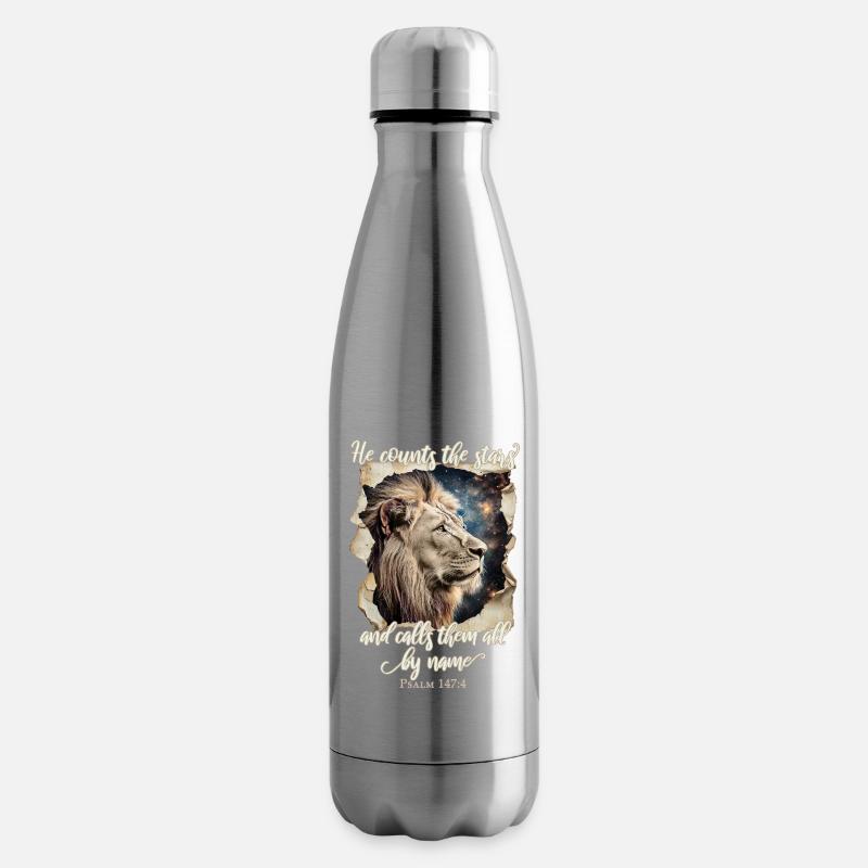Löwe Bibelvers Christlich - Isolierflasche - Lightsilver