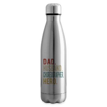 Chorégraphe Papa Mari Héros - Bouteille isotherme - argent clair - Droite