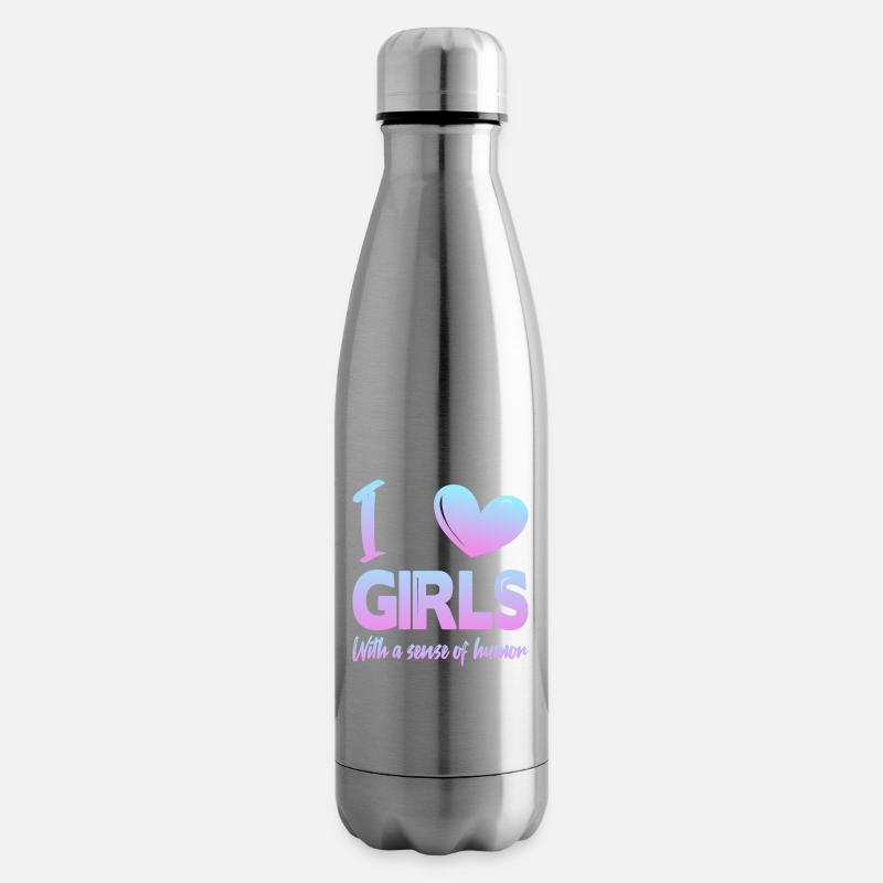 Ich liebe Mädchen - Isolierflasche - Lightsilver
