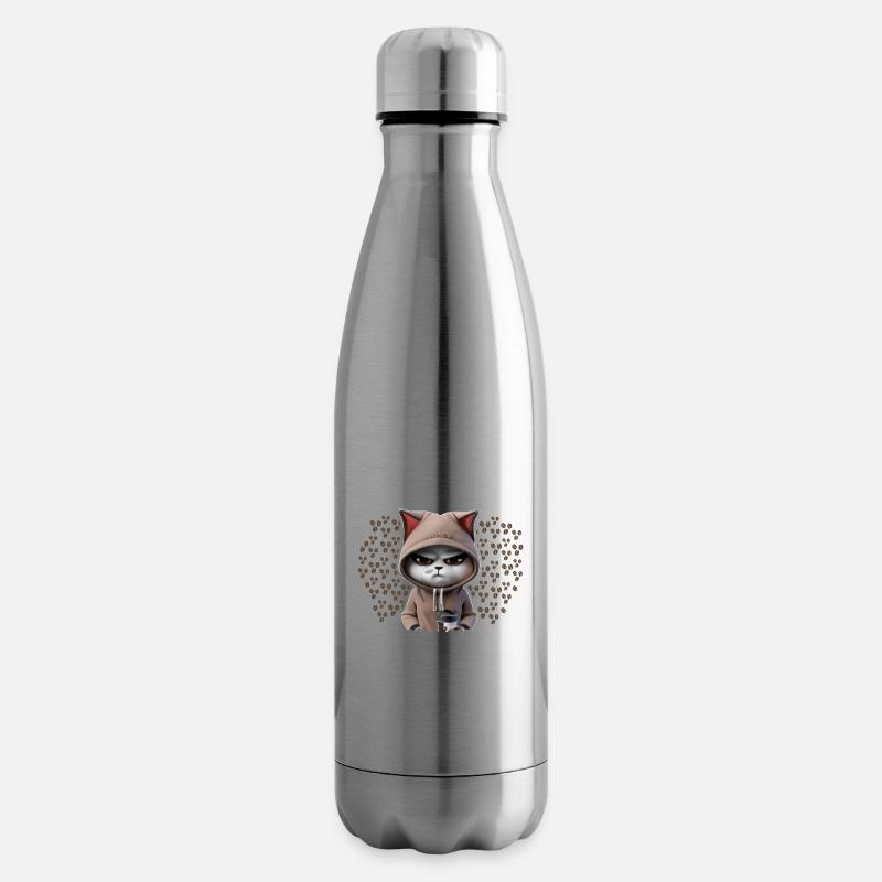 Faule Katze Ich Muss Gar Nix - Isolierflasche - Lightsilver