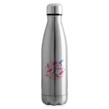 JGA Bachelorette Party - Team Bride - Wreath - Bouteille isotherme - argent clair - Droite